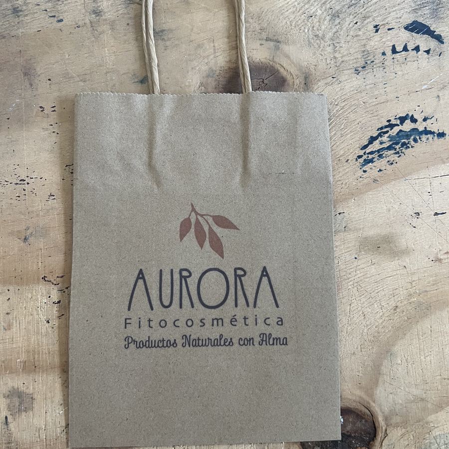 Bolsa kraft impresa para Aurora Fitocosmética