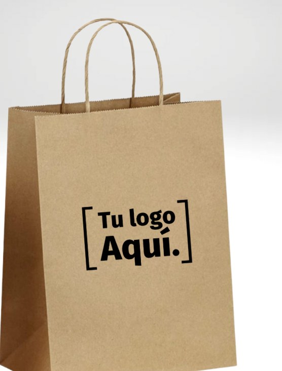 Bolsa de papel kraft con espacio para tu logo