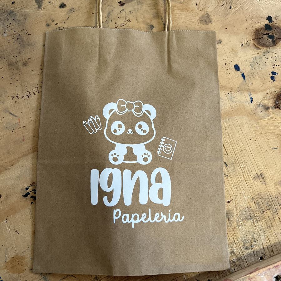 Bolsa kraft impresa en blanco para Igna Papelería