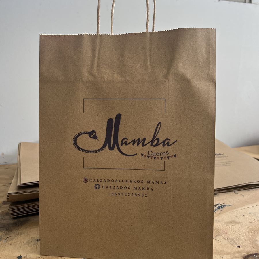 Bolsa kraft impresa para Mamba Cueros